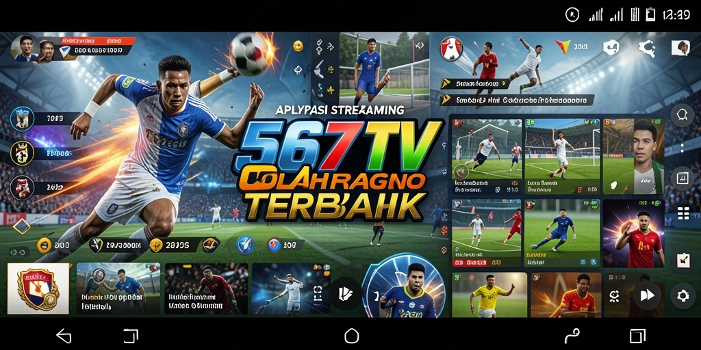 Tampilan antarmuka 567TV dengan berbagai pertandingan olahraga yang menarik.
