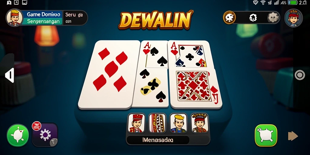 Tampilan gameplay seru dalam permainan Domino DEWALIN.