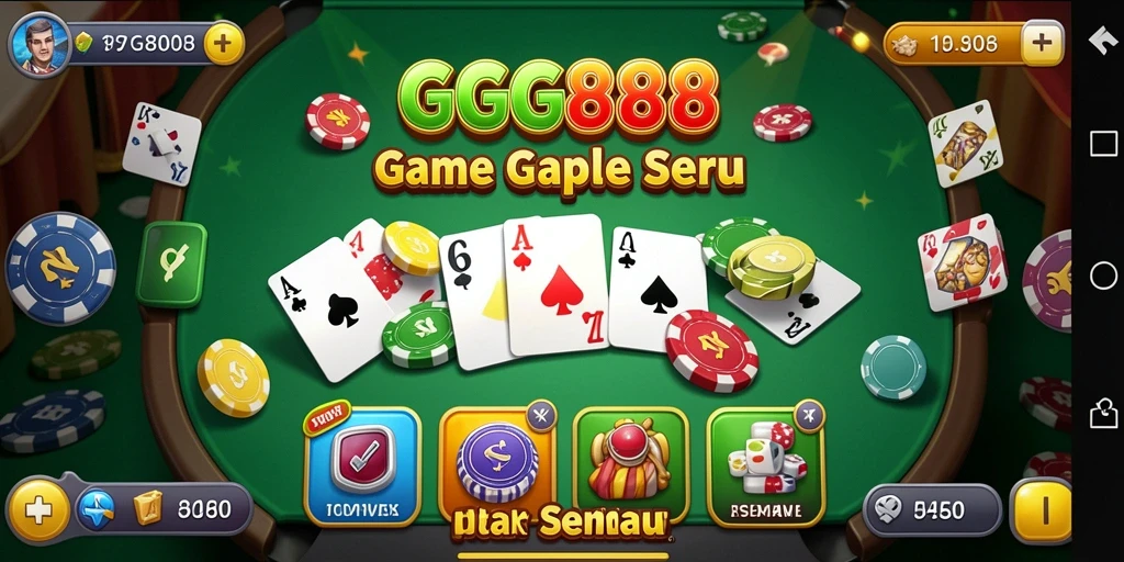 Tampilan gameplay seru GGG888 dengan keseruan Gaple.