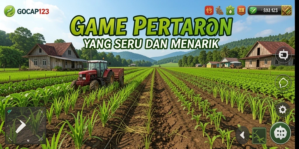 Screenshot GOCAP123 menampilkan aktivitas seru bercocok tanam.