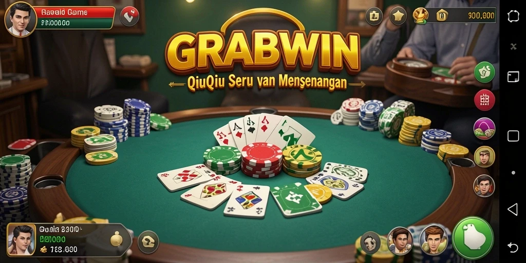 Tampilan menarik dari gameplay QiuQiu GRABWIN.