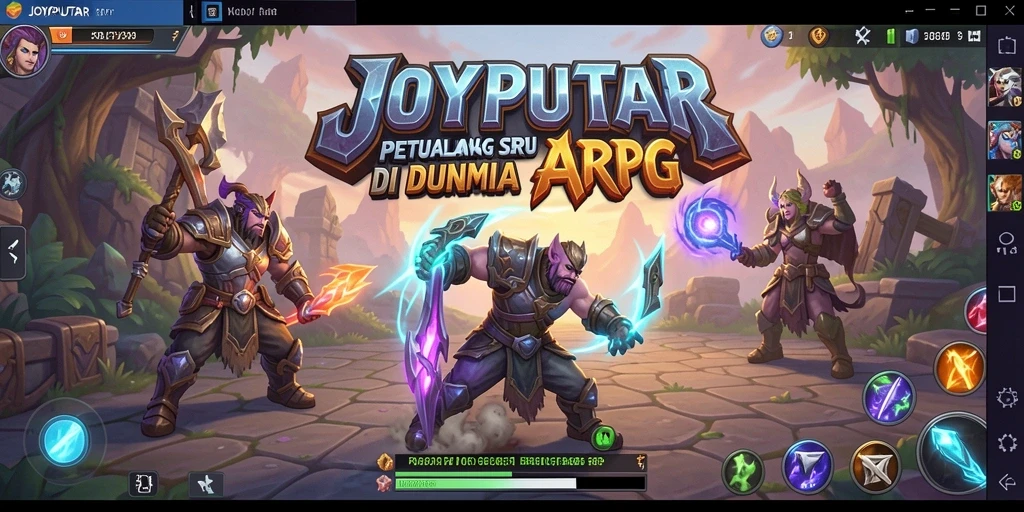 Tampilan seru saat bertarung di dunia ARPG JOYPUTAR.