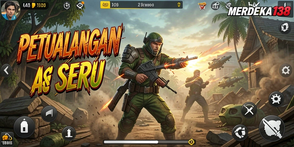 Tampilan gameplay MERDEKA138 dengan aksi seru dan grafis mengesankan