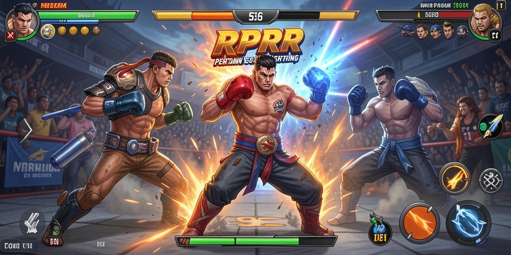 Gameplay RPRR yang mendebarkan dalam pertarungan seru.